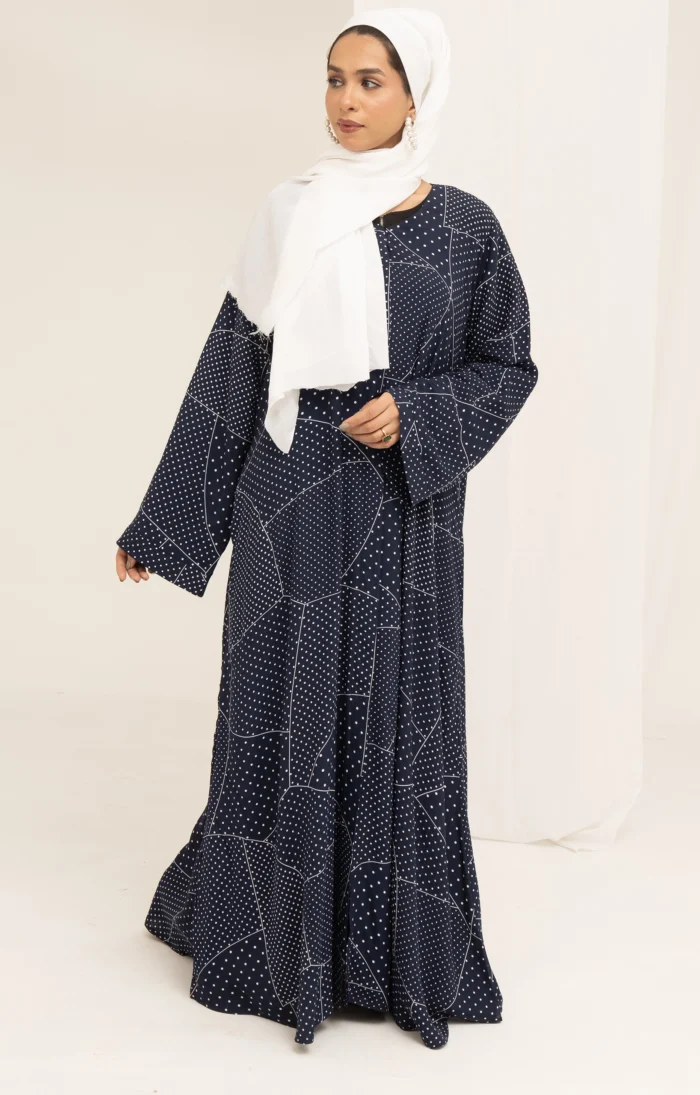 Navy Blue Stylish Abaya - Image 2