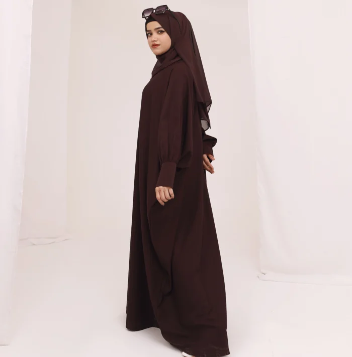 Dark Coffee Abaya Jilbab Style - Image 2