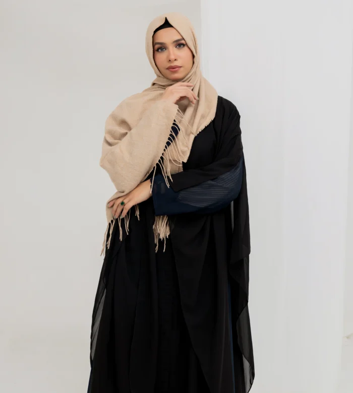 Jilbab Style Navy Blue Abaya - Image 4