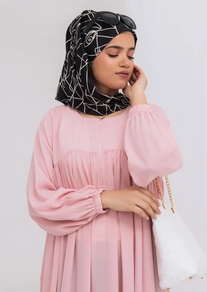 Charming Baby Pink  Abaya - Image 2