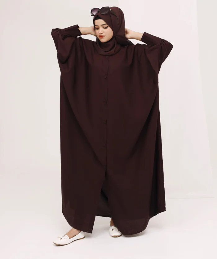 Dark Coffee Abaya Jilbab Style - Image 3