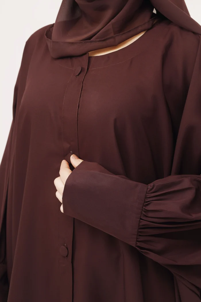 Dark Coffee Abaya Jilbab Style - Image 5