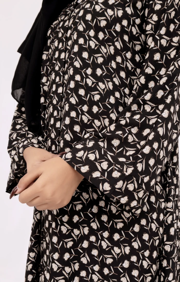 Brown Printed Abaya - Image 4