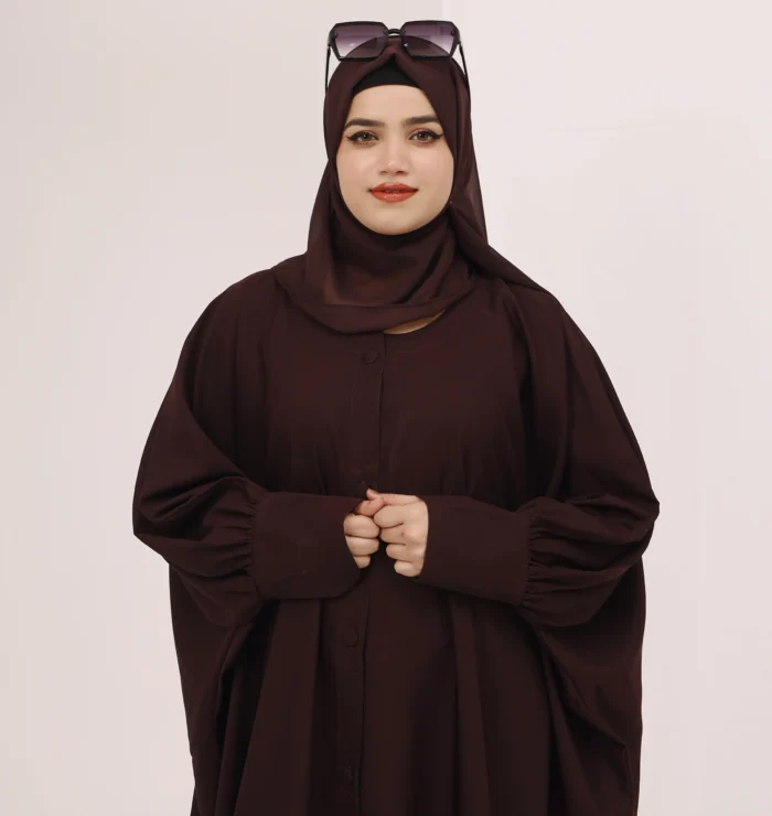 Dark Coffee Abaya Jilbab Style - Image 4