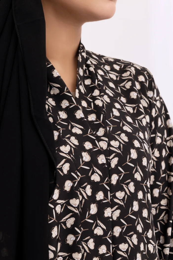 Brown Printed Abaya - Image 5