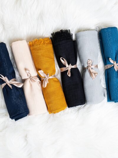 Pack of 6 Hijabs(Lawn and Tilla zari Fabric)