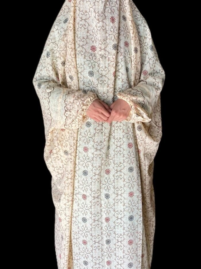 Cream Color Printed Namaz Chadar - Image 3