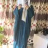 Teal Grace kaftan Abaya
