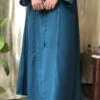 Elegant Teal Pleated Abaya – Premium Double Georgette Front Open Modest Wear for Women - Image 2